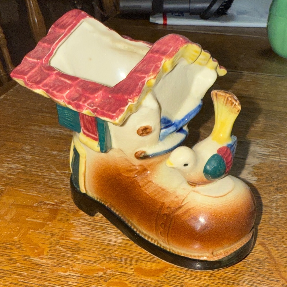 Vintage Japan Ceramic “The Old Woman Who Lived in a Shoe” planter